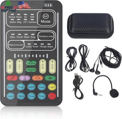 I9 Voice Changer Mini Live Broadcast Sound Board 8 Effects Portable IOS Android*
