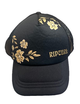 Rip Curl Women's Fashion Trucker Hat Black Tan Gold Snap Back