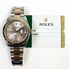 2017 Rolex Datejust 41 126331, Steel & Rose Gold, Sundust Diamond, Box & Papers