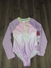 Justice Swimsuit One Piece Long Sleeve Size L 12/14 New B10 