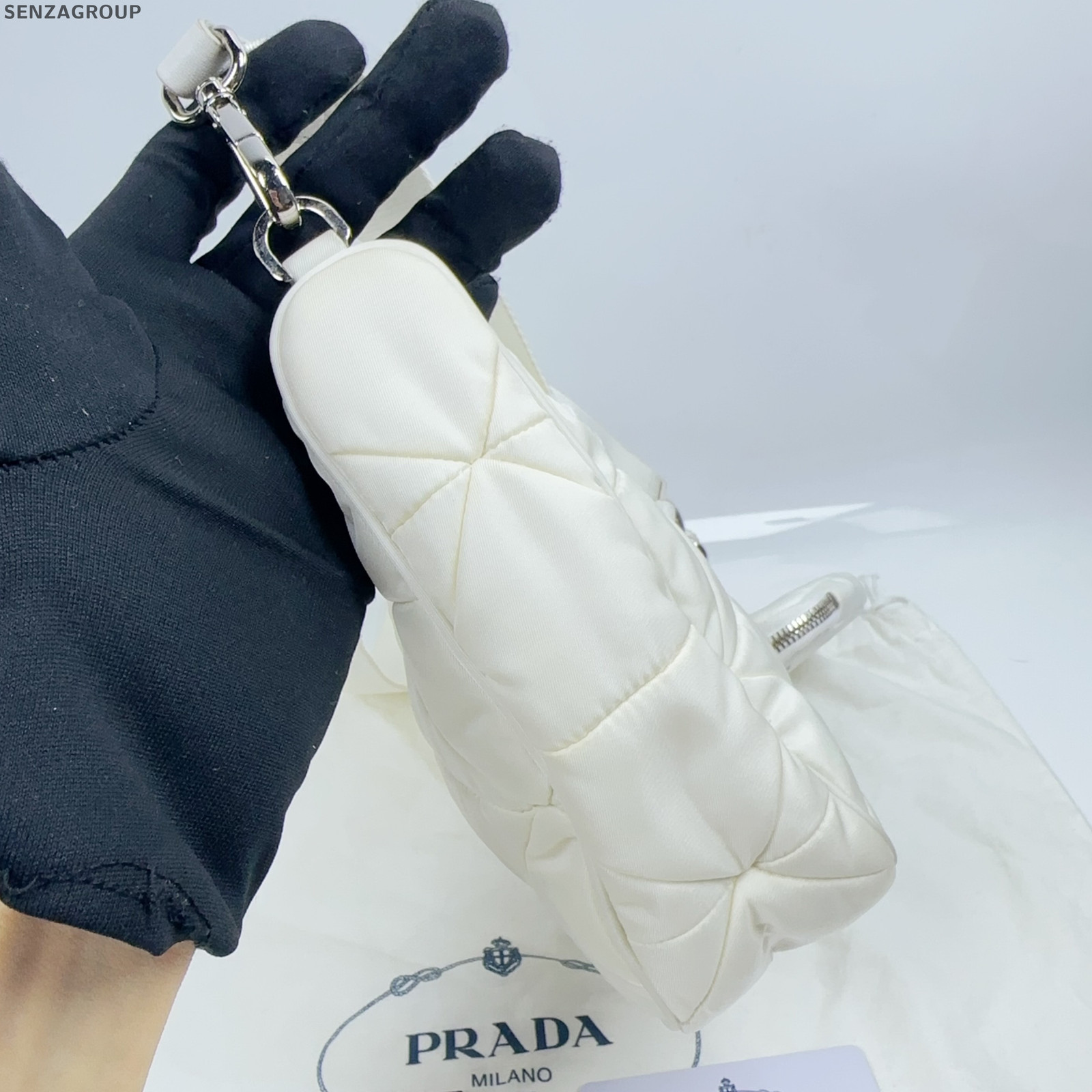 Prada Nylon Re-Edition 2005 Hobo Bag Silver - Classic Women's Shoulder Bag thumbnail 3