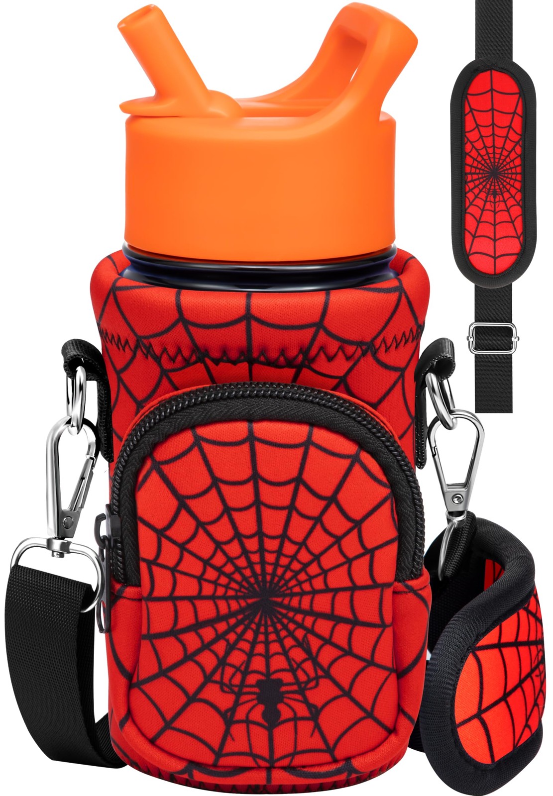 Carrier With Strap - Cute Cartoon Insulated Kids Water Bottl