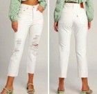 Levi’s 501 Distressed White High-Rise Straight Leg Jeans Women’s Size 29 Classic
