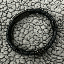 Black Round Bangle Bracelet, No Stone, 0 Gems...