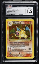 CGC 1.5 Charizard 4/102 Base Set Holo Swirl Italian Pokemon Card