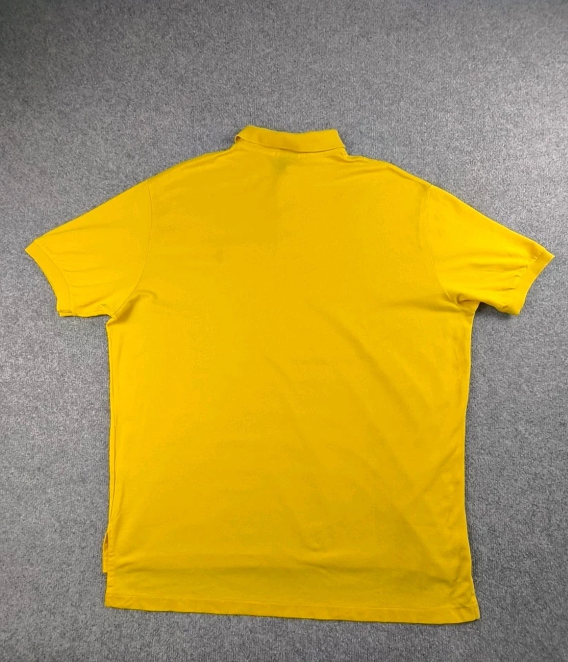 Polo Ralph Lauren Homme XL Jaune 100% Pima Coton Manches Courtes Logo Brodé - Photo 3/4