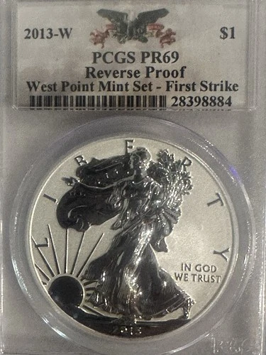 2013-W American Silver Eagle West Point Set PCGS PR69 Reverse Proof First Strike