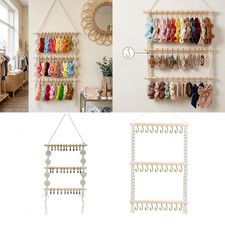 Headband Holder Hair Bows Organizer Barrettes Wall Hanging Hair Clips Rack Wood