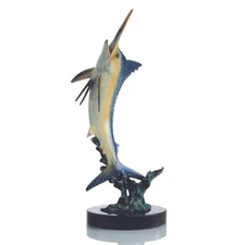 SPI Brass Excited Blue Marlin Statue