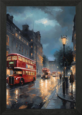 Quadro Londra con cornice Wall Art Poster Stampa su Tela Quadro