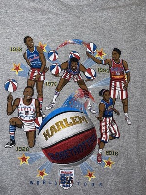 Harlem Globetrotters 2016 World Tour 90 Years Gray T-Shirt Size L Basketball