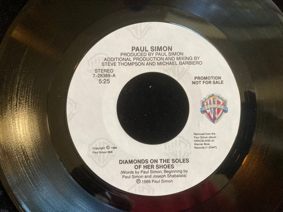 Paul Simon 7" Record 45 & Picture Sleeve Diamonds On The Soles of Her Shoes / Ar - Image 2 of 2