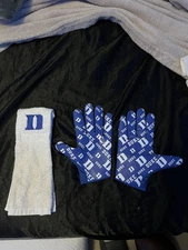 Duke Blue Devils Team Issued Towel And Football Gloves (size XL) NCAA Gear