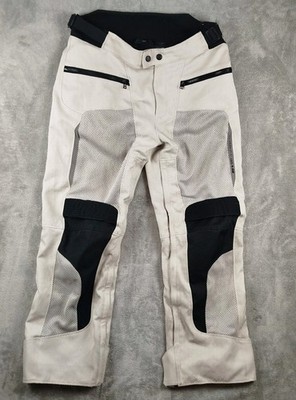 RevIt Tornado Motorcycle Ivory Pants Men s 34/50 Large  Knee Guards Mesh Belt