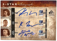 2006-07 UD SP Signature Edition Rudy Gay/K.Lowry/H.Warrick Auto RC 3SA-GLW 01/25