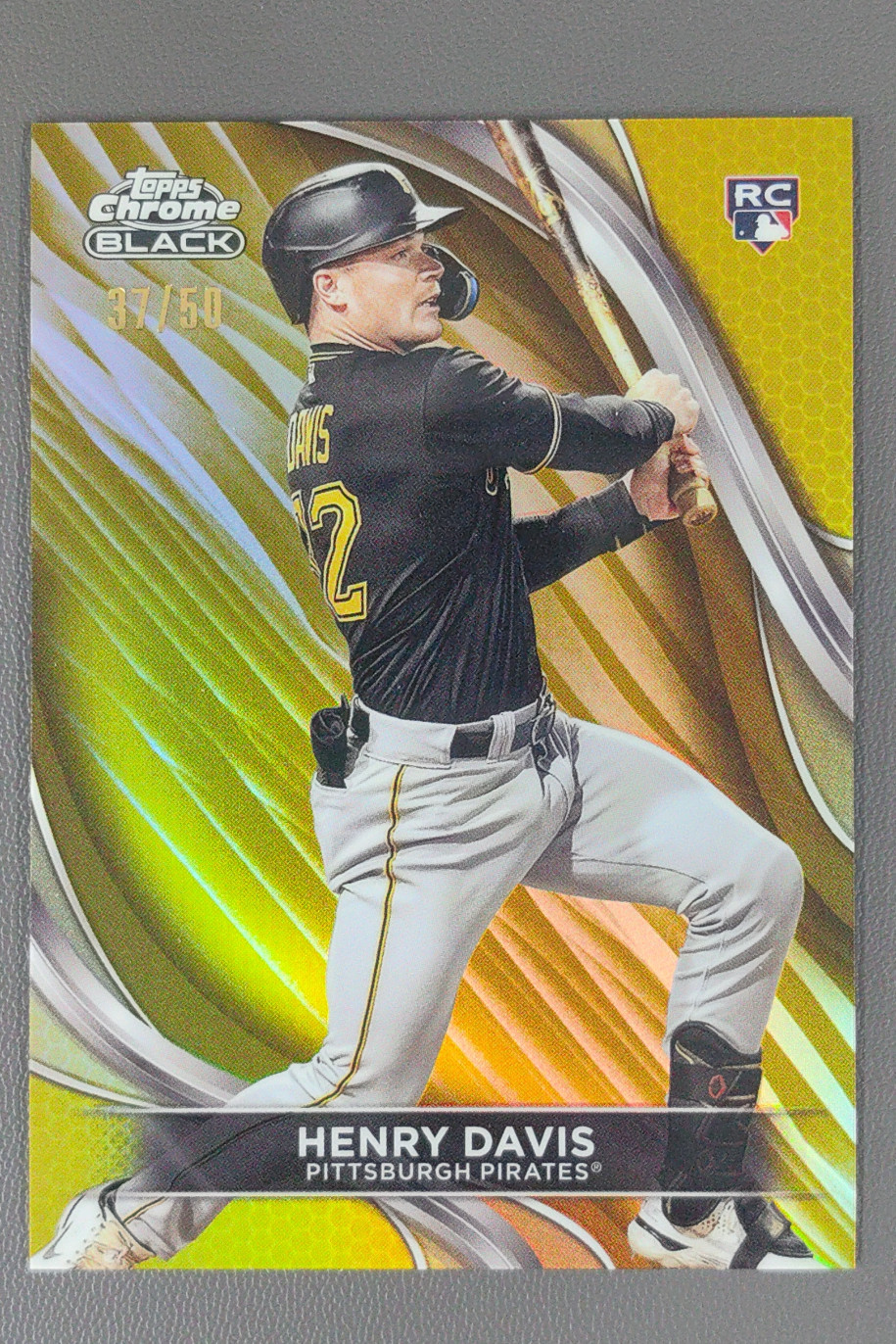 2024 Topps Chrome Black Henry Davis Rookie Gold Refractor /50 Pirates #41