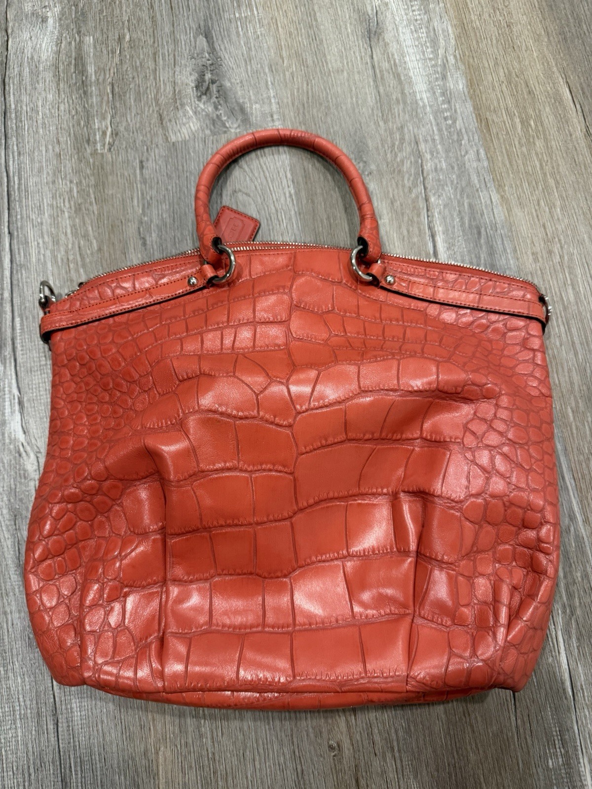 Coach Madison Lindsey Satchel Croc Embossed Leather C… - Gem