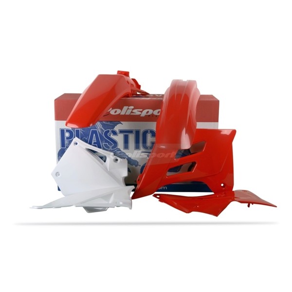 Kit Plastica Komplett Polisport Gas Rot/Weiß FüR Motorrad-image