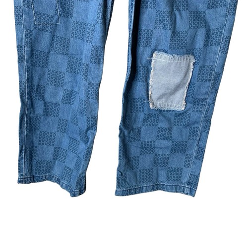 Vans Range Elastic Drawstring Mended Check Crop Pants Size M Patches Pockets - Picture 5 of 13