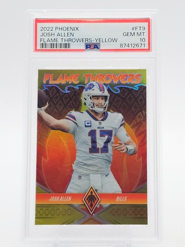 JOSH ALLEN 2022 PHOENIX FLAME THROWERS YELLOW /75 #FT9 BILLS PSA 10 Q3873