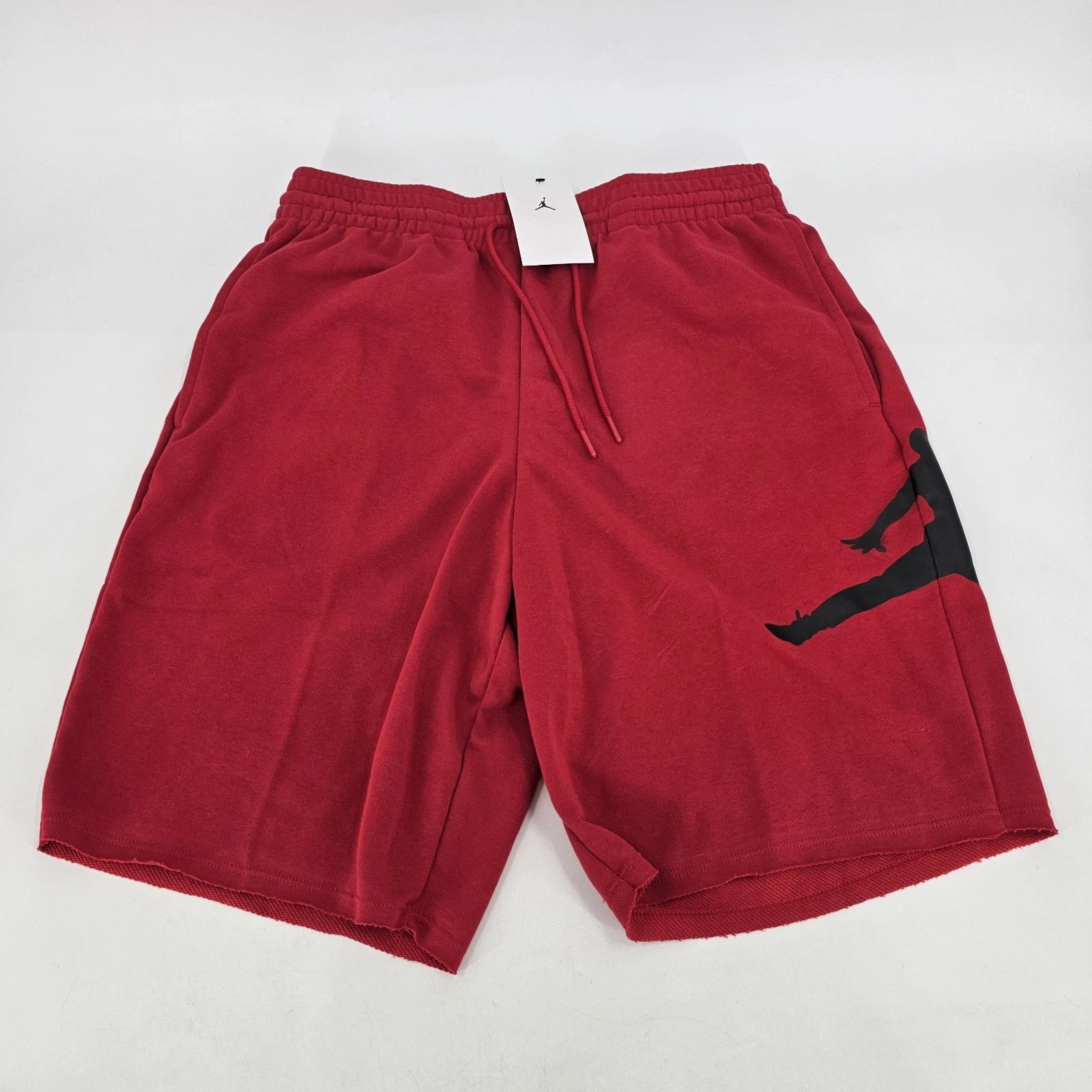 Nike Active Air Jordan Jumpman Logo Pantaloncini in Pile Uomo MEDIA M Rosso NUOVO