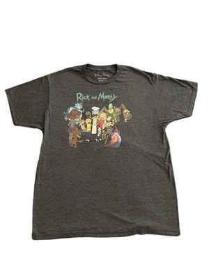 Rick and Morty Adult Swim Group Graphic Tee Gray Large Cartoon Network