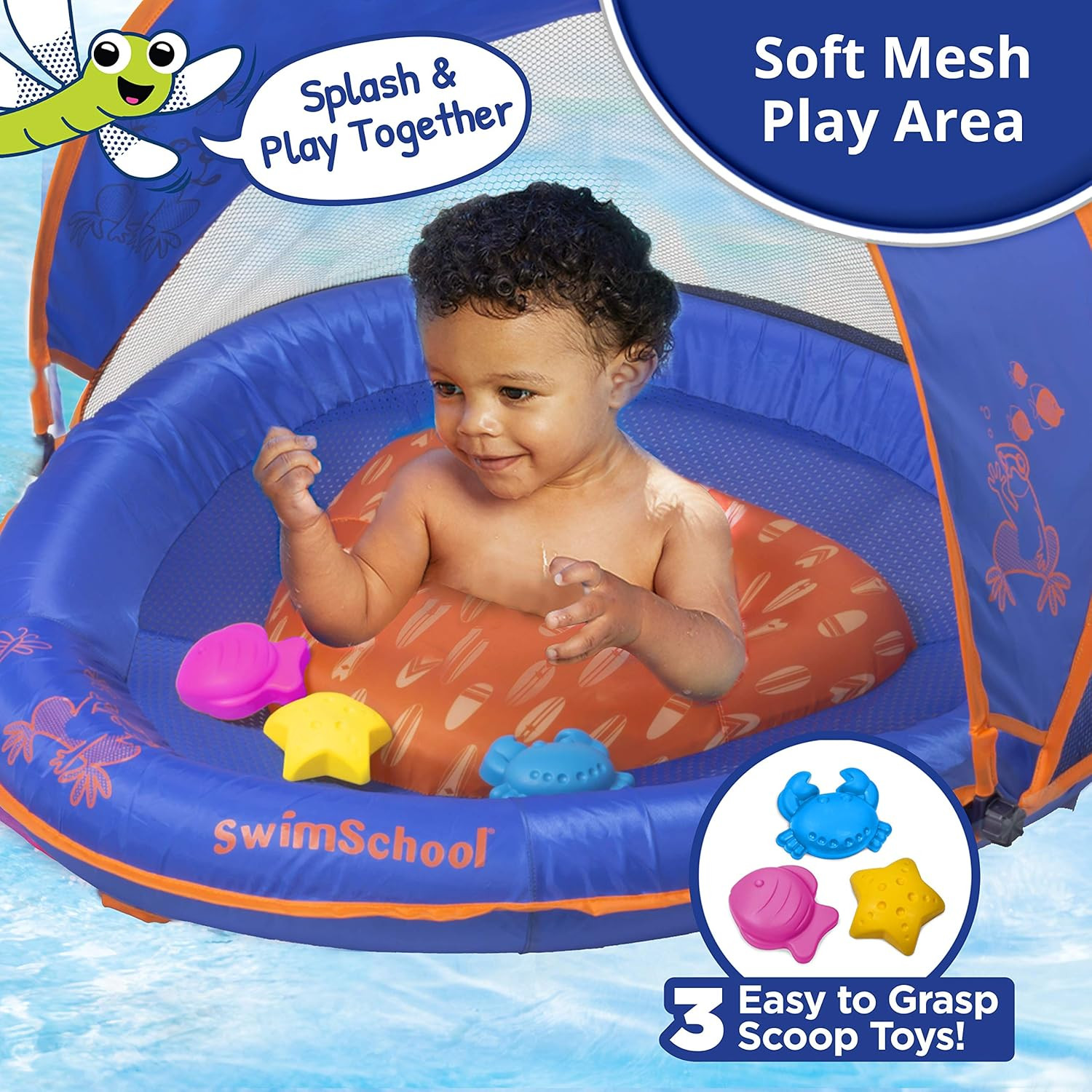Infant Baby Pool Floats, Free Swimming, Super Buoyant – Ages 6-24 Months – Multi