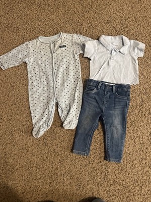 Misc Lot Of 3 Baby Boy Clothes 6-9 Months Calvin Klein Old Navy Sleeper Pants
