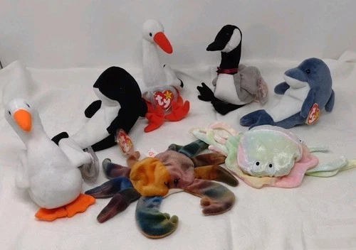 Ty Beanie Baby Ocean Water Lot of 7 Vintage Very Good