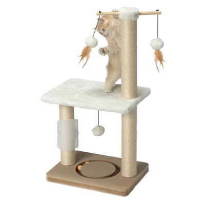 Cat Scratching Post 31in Tall Sisal Scratch Posts with Perch Tracking Interat...