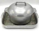 Vintage Wagner Ware Magnalite Aluminum Roast Pan with Dutch Oven 4007-M 4248-P