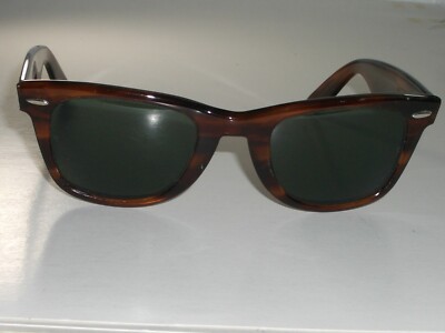 VINTAGE B&L RAY-BAN USA L2053 ACETATE TORTOISE G15 UV WAYFARER 50