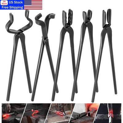 Universal Knife Making Bolt Tongs Blacksmith Bladesmith Tool Set for Anvil Forge