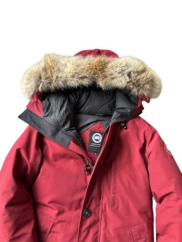 Canada GOOSE Chateau Parka Hombres Talla Pequeña S Chaqueta de Piel Roja 3426M Auténtica - Imagen 5 de 10