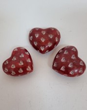 Set of 3.Red Soapstone Agra Love Heart  F5-870611