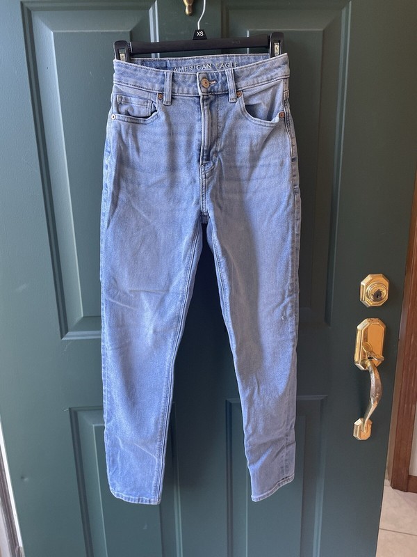 American Eagle Jeans Womens 00 Blue Denim Stretch Medium Wash Retro