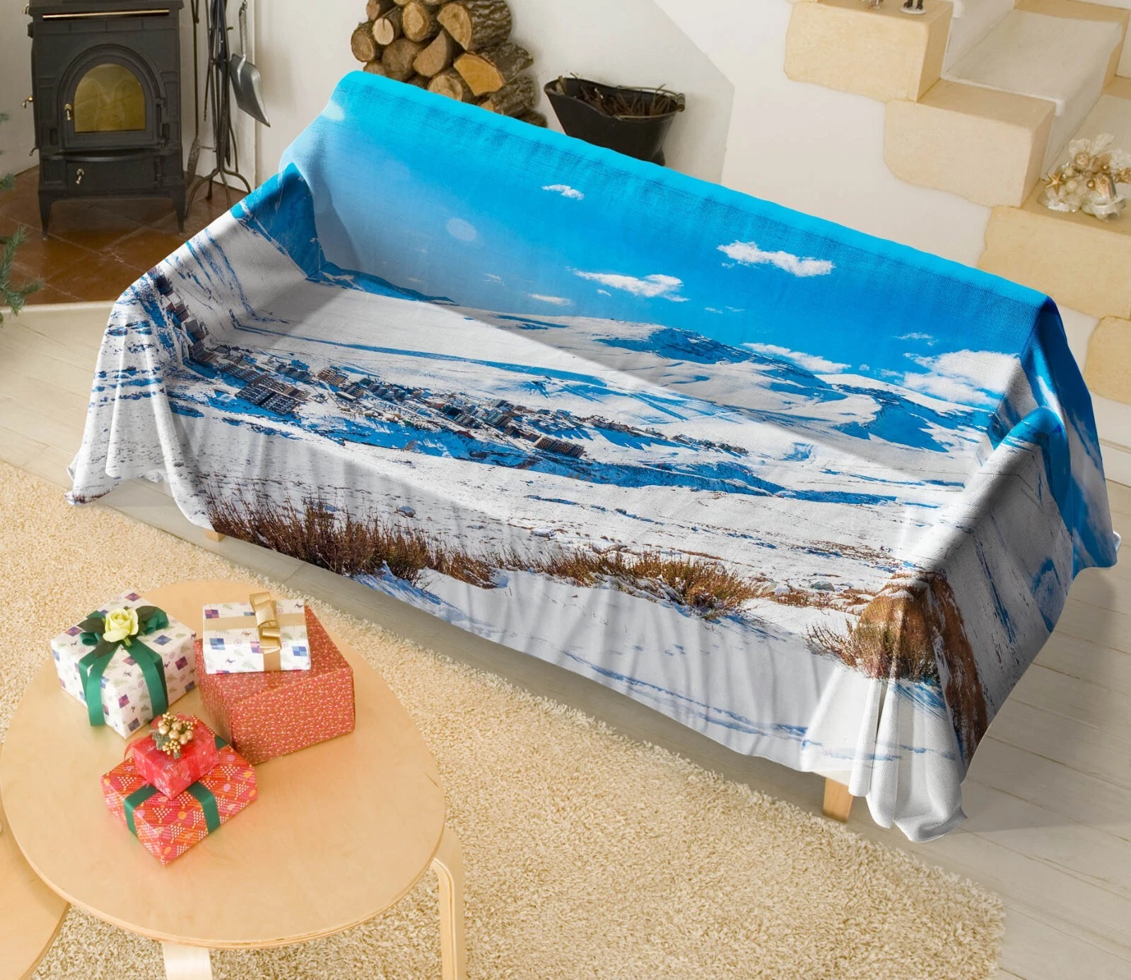 3D Snow Mountain N2768 Sofa Cover High Stretch Lounge Slipcover Protector Couch