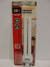 Sylvania Double Tube 4 Pin Base Compact Fluorescent Soft White 26W Bulb CF26DD