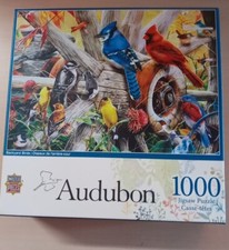 Masterpieces Bird Themed Jigsaw Puzzle 1000 Pieces Audubon Backyard Birds NEW