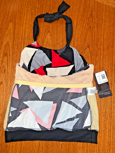 NWT! MAGICSUIT By Miraclesuit, Underwired Halter Blouson Tankini Swim Top, Sz 14 - Picture 4 of 9