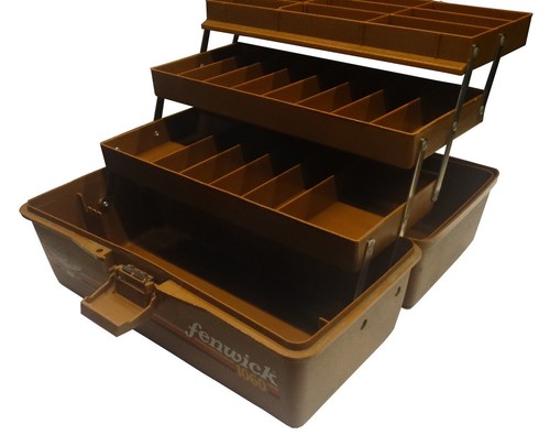 1986 Fenwick 1060 Tackle Box Pumpkin Orange - Picture 9 of 18