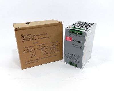 Mean Well DRH-120-24 DIN Rail Power Supply 400-500VAC 0.65A