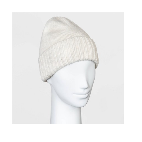 Knit Winter Beanie Hat Cream 