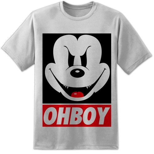 Mickey Mouse OHBOY / OBEY Style T Shirt 