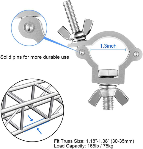 10PCS Small Size Truss Clamp Stage Lights Clamp 1.18”-1.38”(30-35Mm), Perfectly - Picture 2 of 12