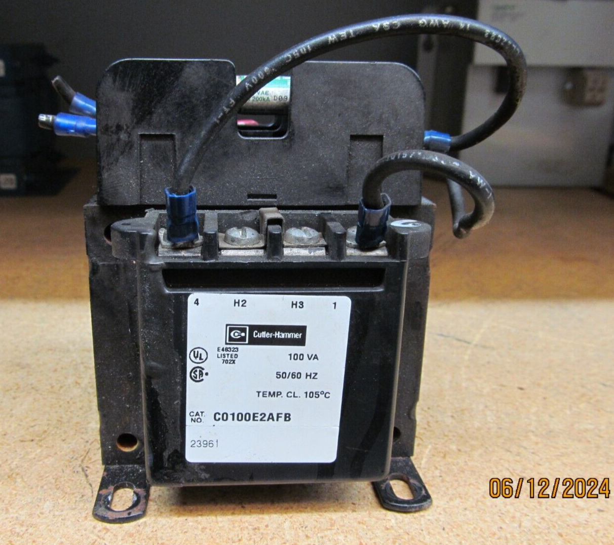 CUTLER HAMMER C0100E2AFB INDUSTRIAL CONTROL TRANSFORMER 100VA