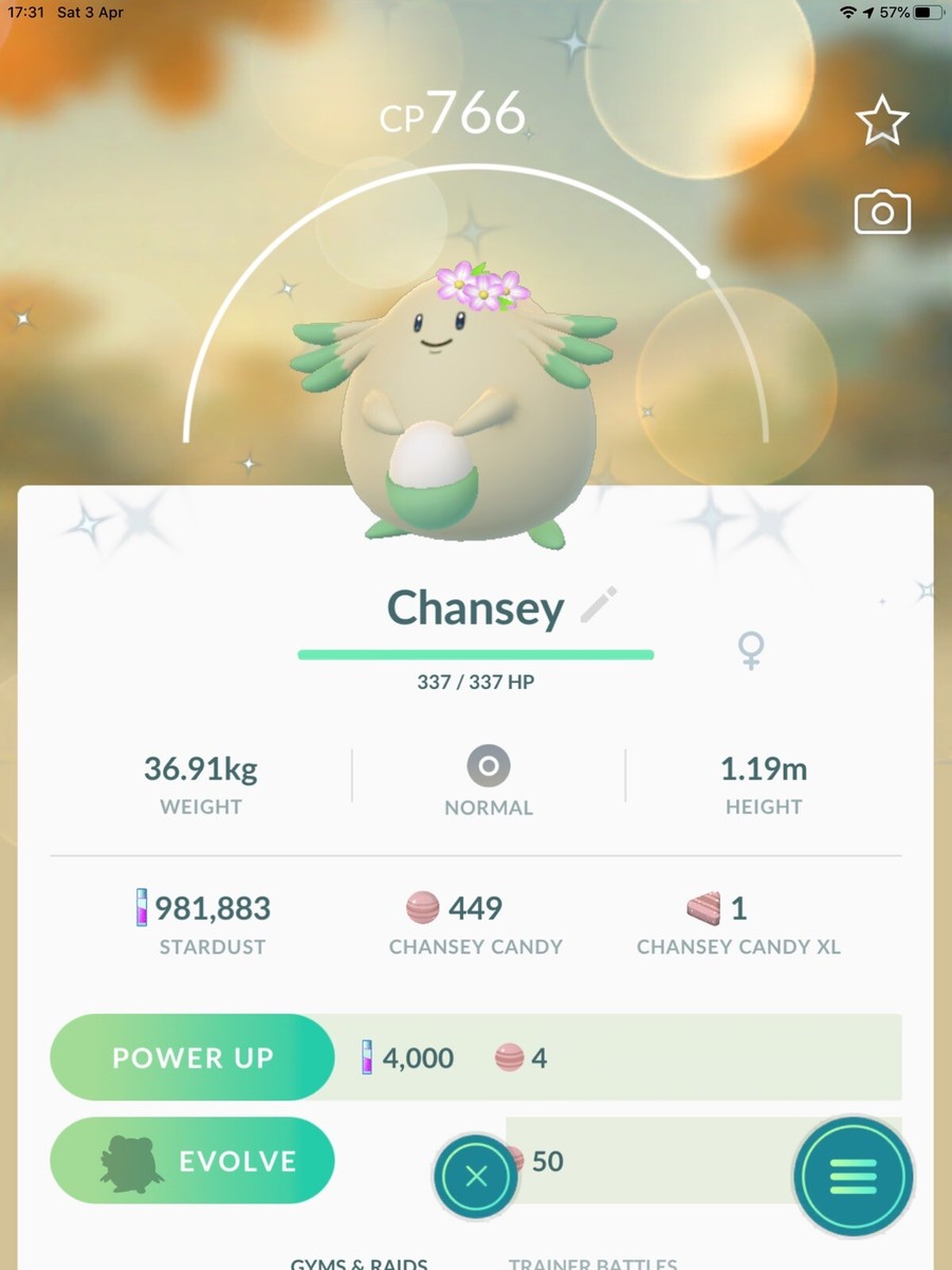 Pokemon New Release Rare Shiny Chansey Flower Crown Registered Or