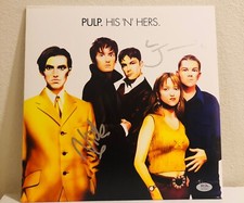 Jarvis Cocker + Nick Banks Pulp  His N Hers Signed Vinyl Record Album LP PSA B