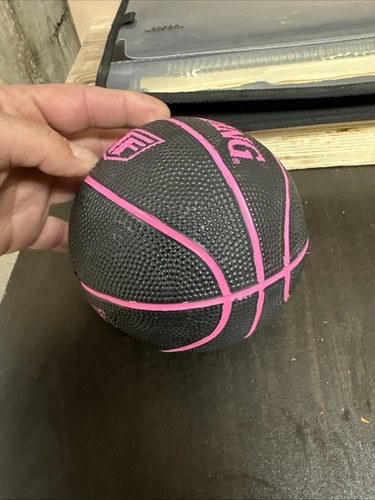 SPALDING TF MINI BASKETBALL BLACK & PINK SIZE 1 INDOOR OUTDOOR MINI BALL NEW - Picture 5 of 8