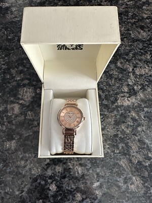 Anne Klein Crystal Accents Rose Gold Tone Dial Quartz 3872RGRG Women's Watch
